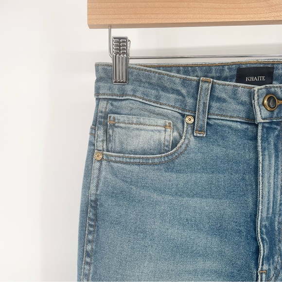 NWT Khaite Vanessa High Rise Slim Fit Straight Leg Jeans in Light Wash Size 25 - Picture 4 of 16